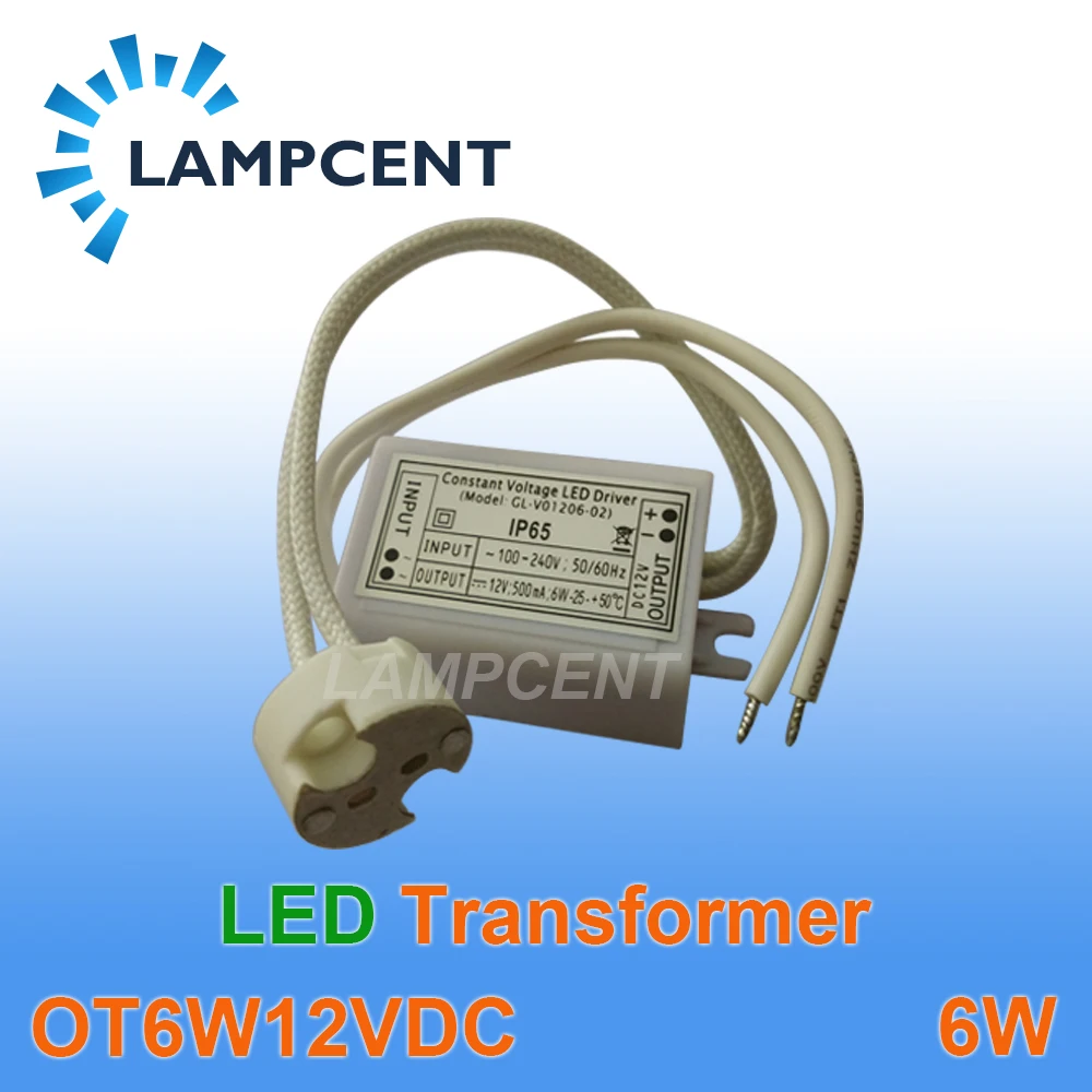 

LED transformer 12V DC 3W 4W 6W 500mA MR16 spotlight transformer waterproof PI65 with MR16 holder