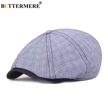 BUTTERMERE, клетчатая кепка Newsboy, мужская, синяя, хлопок, лен, восьмиугольная кепка, мужская, Гэтсби, клетчатая, утконоса, весна, осень, британский берет, шапка