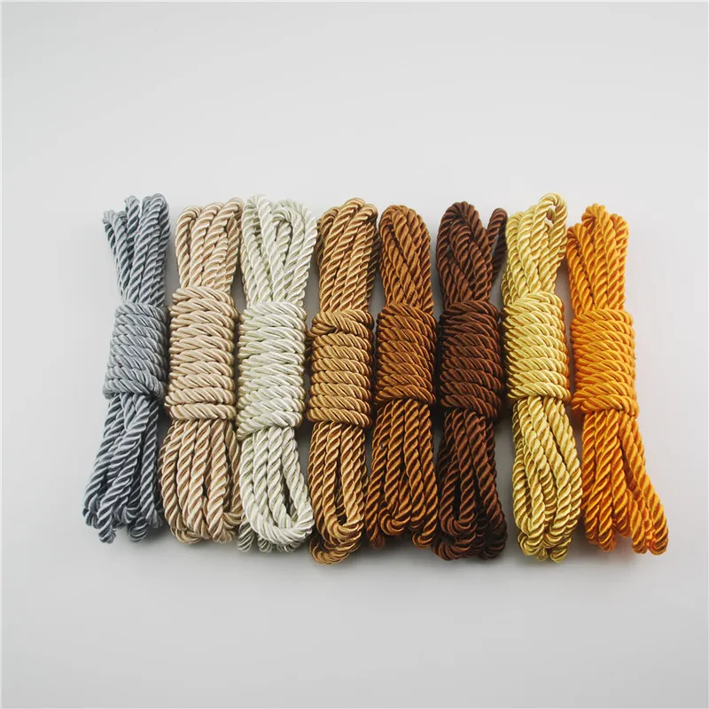FASMILEY DIY Cord Jewelry Findings 5mm Braided Rope Multi Solid Color Twisted Thread DIY Accessories String Supplys 100m DS220