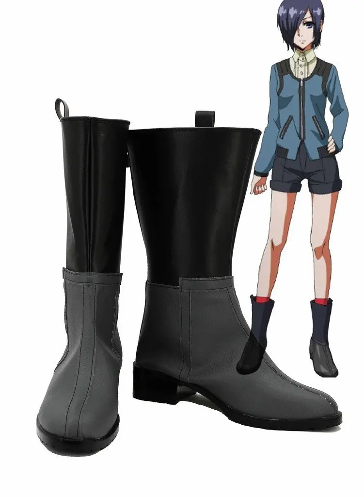 

Anime Tokyo Ghoul Kirishima Touka Cosplay Boots Grey Shoes Custom Made Women and Men Shoes Cosplay Accessories
