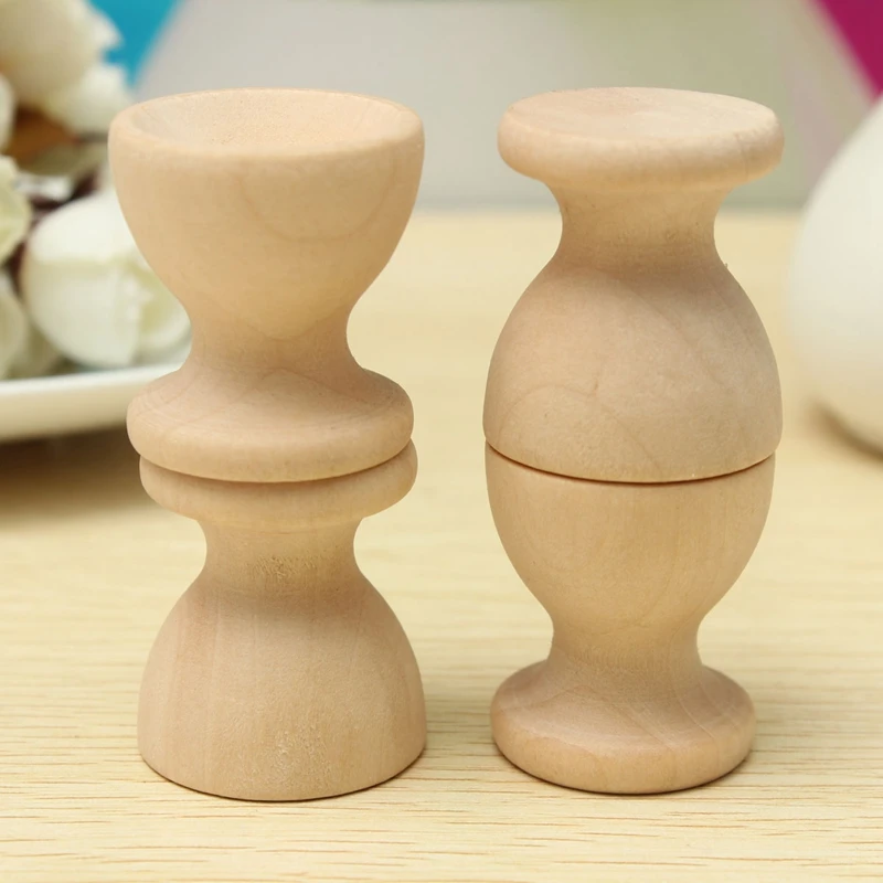 12Pcs Wooden Egg Rack Home Kitchen Eggs Holding Cup Desktop Refrigerator Egg Tray Container Timber Storage Rack