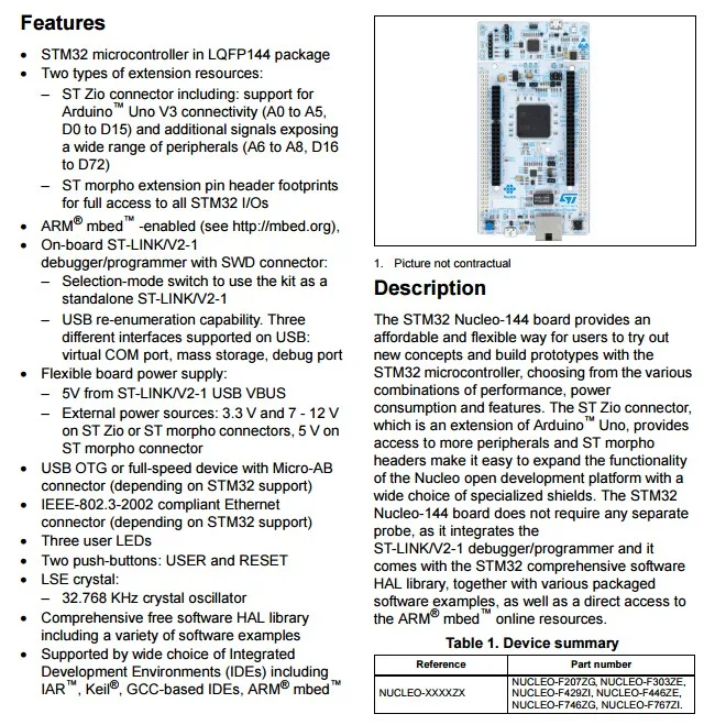 NUCLEO-F207ZG INFO