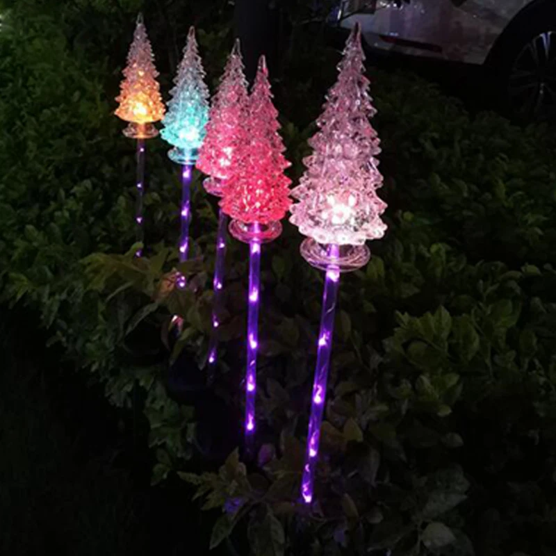 

LED Intelligent Light Control Acrylic Solar Christmas Tree Suitable For Outdoor Park Garden Decoration Community Villa