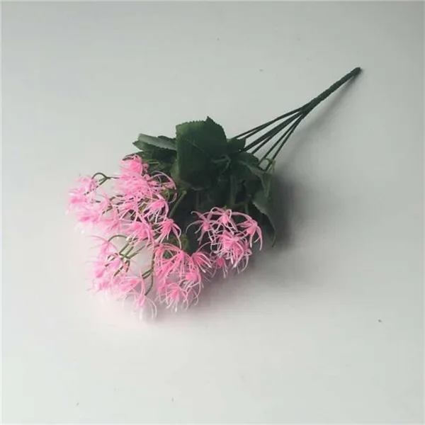 Розовый 10 P поддельные Manjusaka связка(7 стебель/пучок) 14,5" Моделирование Пластиковые красные семена лилии красный паук для Домашние украшения для свадьбы искусственные поплавки - Цвет: Розовый