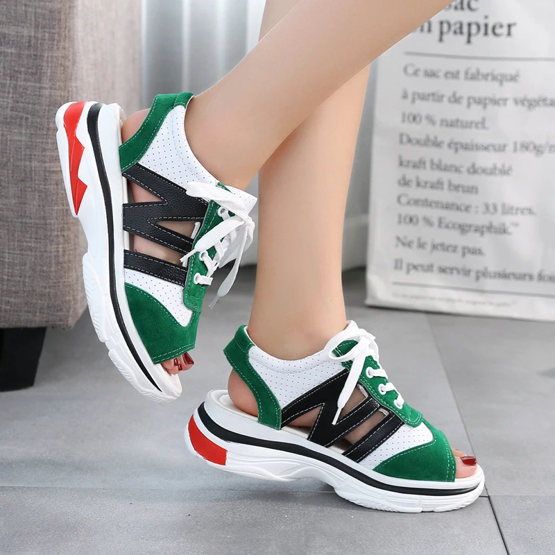 Lucyever Fashion Women Sandals 2019 Summer Breathable Comfort Ladies Walking Shoes Casual Lace Up Platform Sandals Shoes Woman Lucyever Fashion Women Sandals 2019 Summer Breathable Comfort Ladies Walking Shoes Casual Lace Up Platform Sandals Shoes Woman