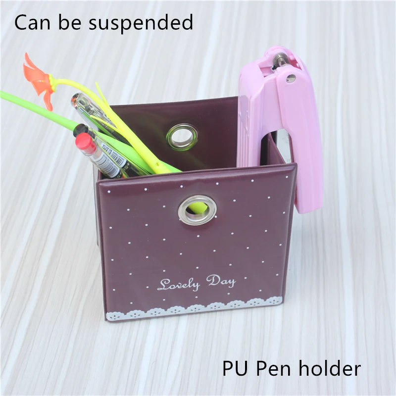 Multi purpose pen holder pu Storage box Available hangers and Can be