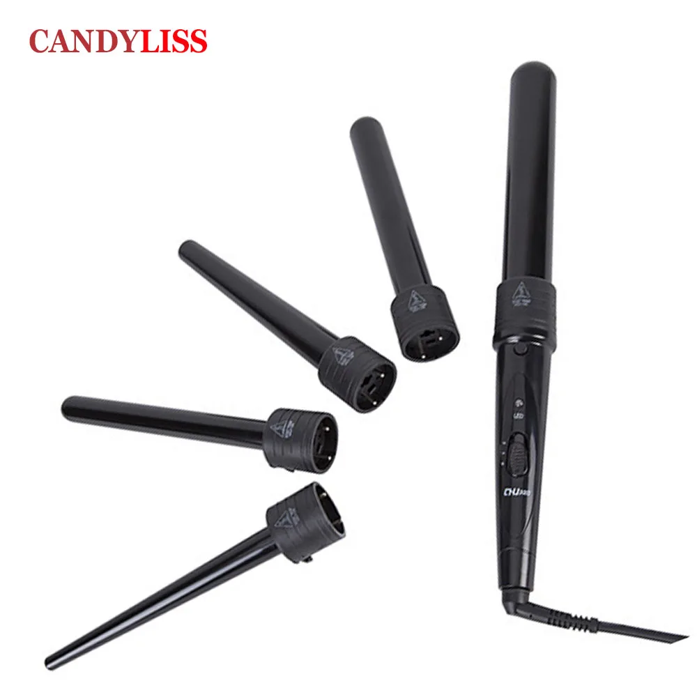 New 5 Part Hair Curling Iron Machine 5P Ceramic Hair Curler Set 5 Sizes 09 32mm Curling Wand