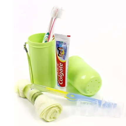 Дорожный набор, чашка для мытья, портативная коробка для хранения, стакан для зубной щетки, стакан для мужчин и женщин, для путешествий, незаменимый, TRAVELSKY 16217A/B - Цвет: Green B