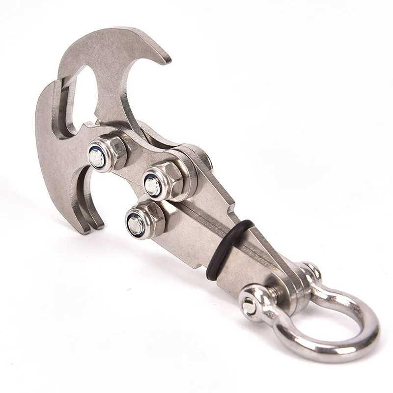 

Key Chain Stainless Steel Survival Gravity Hook Grappling Carabiner Magnet Outdoor Climbing Claws Car Traction Rescue EDC Tool