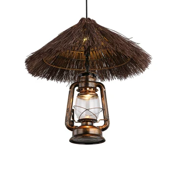 

Vintage Pendant Lights Loft Dining Living Room Pendant Lamp Hand Woven Cane Pendant Lamp Art Industrial Store Corridor Lighting