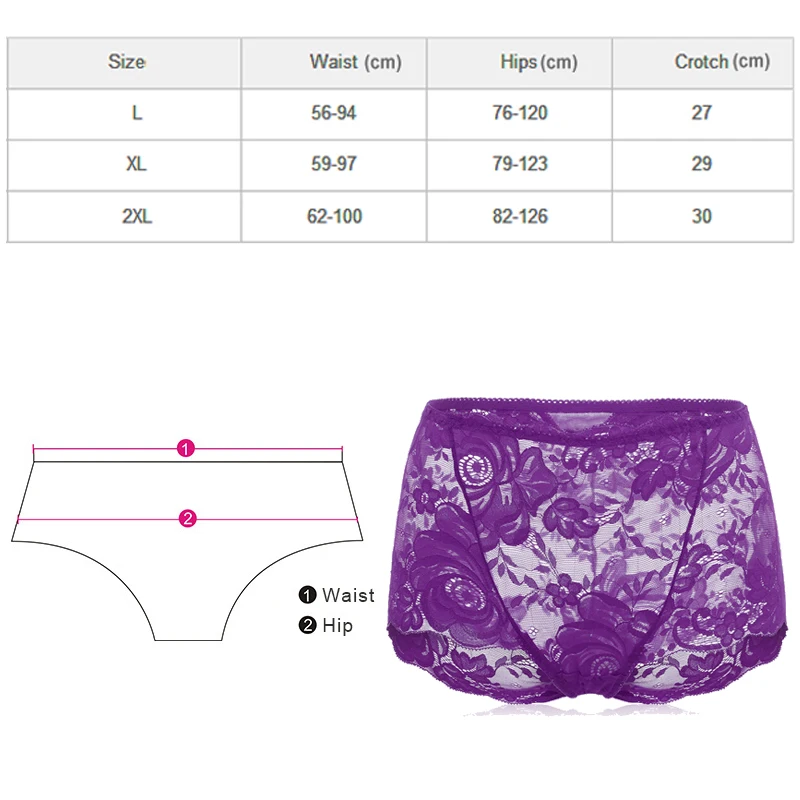 High Waist Sexy Lace Panties Women Embroidered Flower Tummy Control Panties Transparent Sexy Lingerie Underwear Lace Briefs New