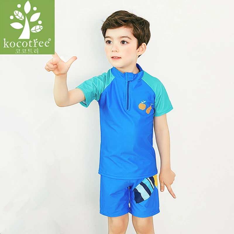 

Children Swimwear Cartoon Animals Sun Protection Fast Drying Spa Beach Bathing T-Shirt +Shorts Two-Piece Set Baby Swim Clothes