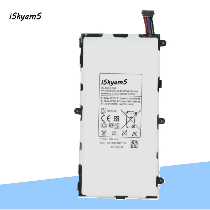 1x4000mAh T4000E Сменный аккумулятор для Samsung Galaxy Tab Tablet 3 7 0 T211 T210 T215 T210R T217A SM T2105 P3210