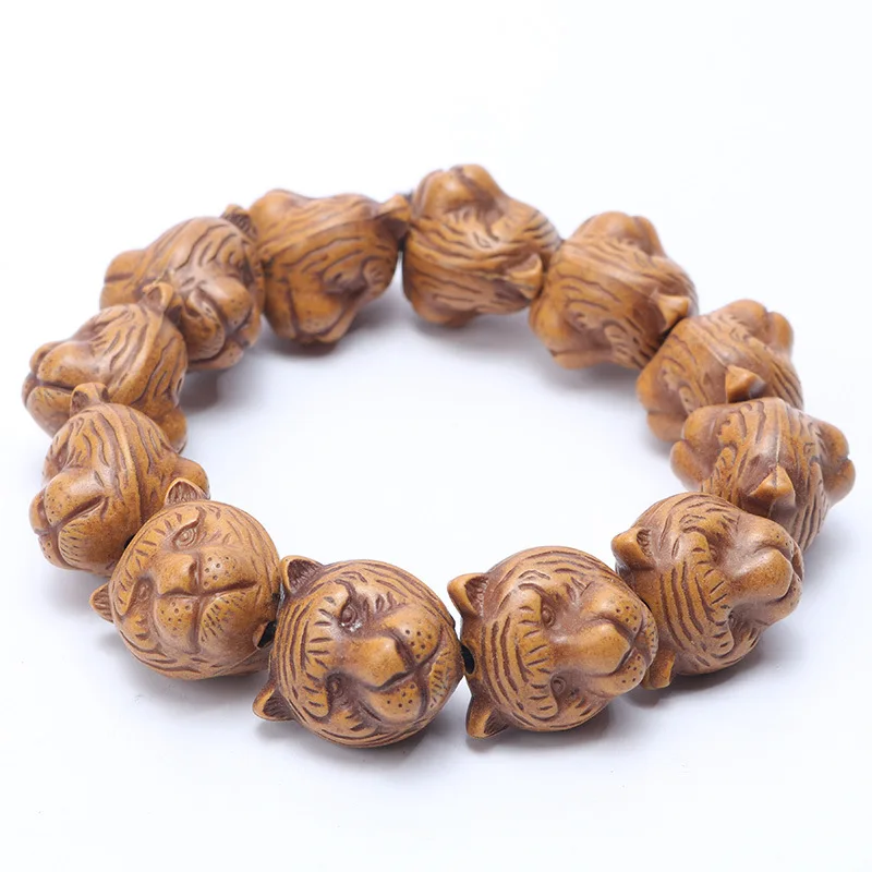 Hot Two Face Tieger Wood Beads Animal Bracelet Men 14mm 18mm Two Face Tieger Wood Beads Animal Bracelet Men 14mm 18mm Tiger Women Bracelets Bangles