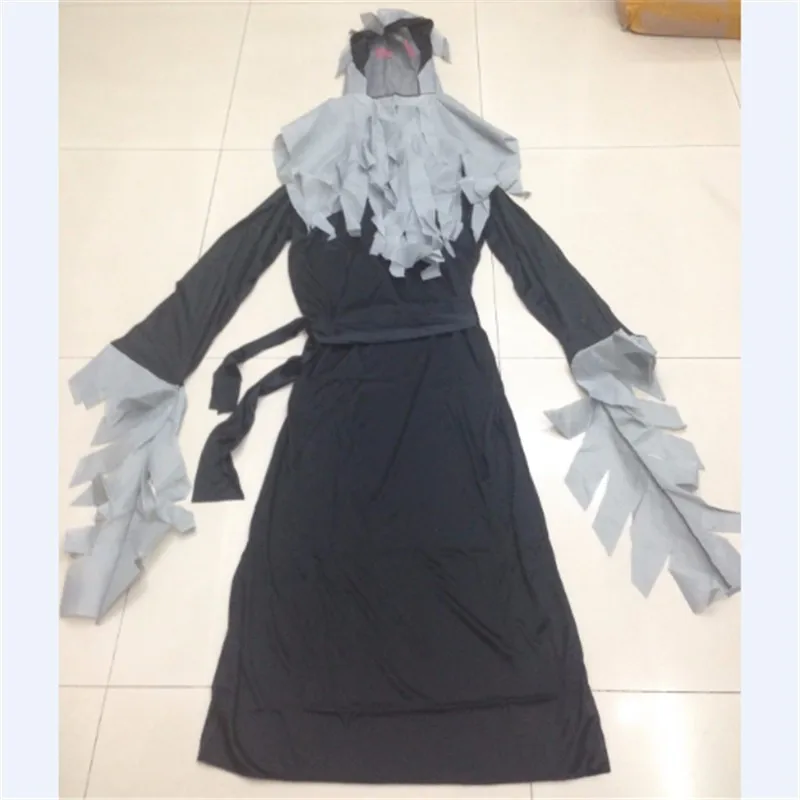 Ужас Хэллоуин костюмы для мужчин демон череп зло священник черный ниндзя воин демон вампир мужские вечерние Косплэй одежда
