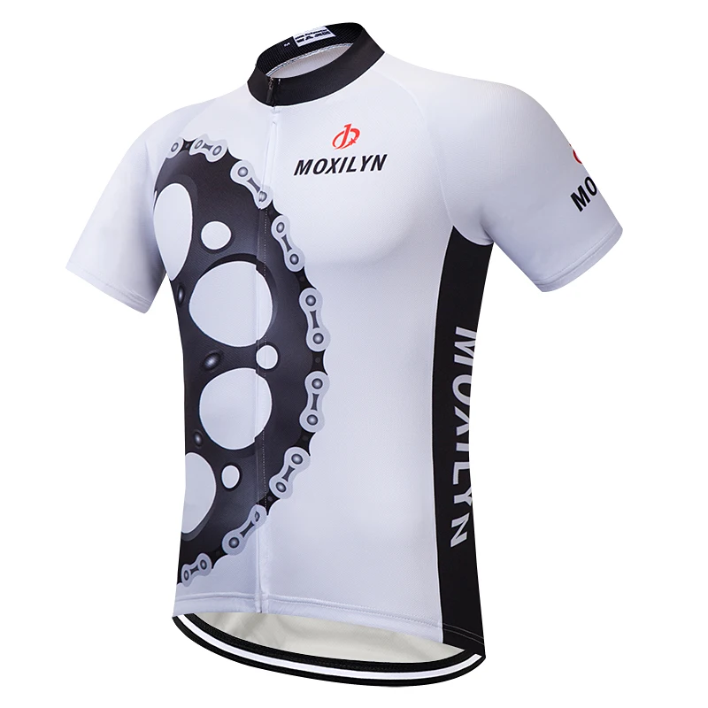 

2019MOXILYN featured bicycle Jersey white black pattern short sleeve