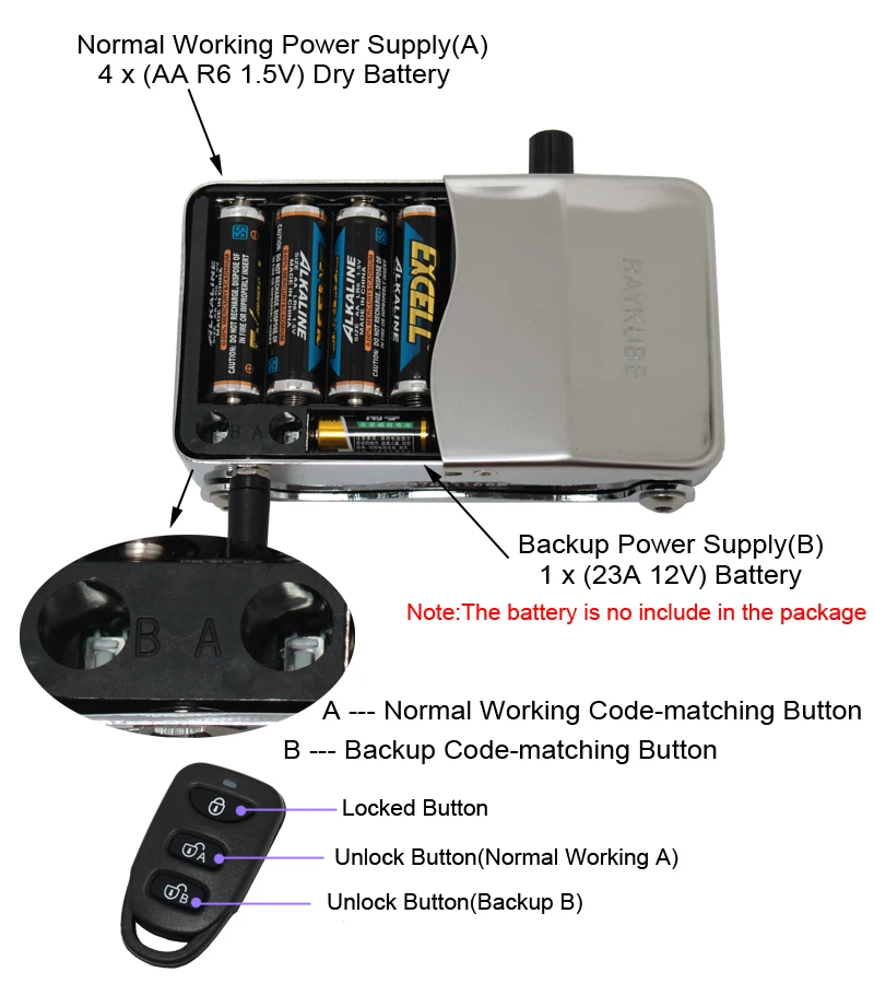 RAYKUBE комплекты контроля доступа беспроводной 433 МГц Электрический дверной замок безопасности двери с паролем клавиатуры дистанционного управления Lockey R-W39
