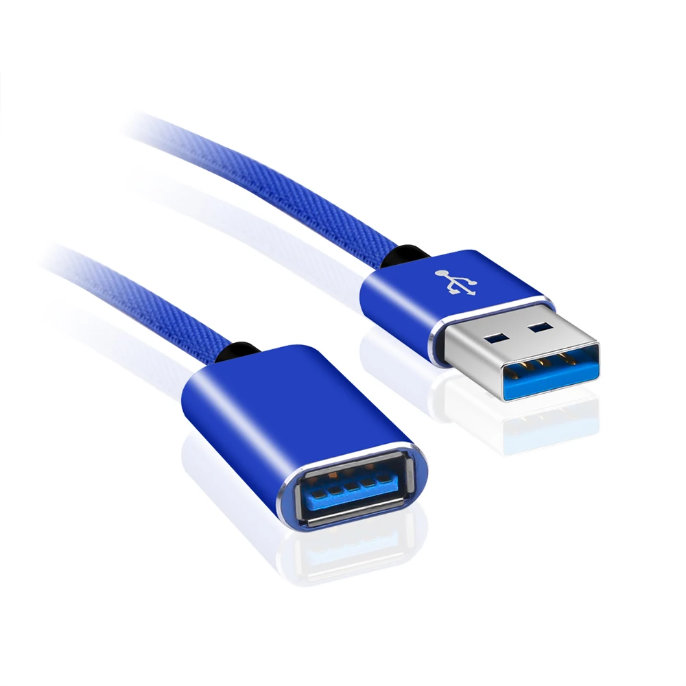 1 м USB удлинитель супер скорость USB2.0 Синхронизация данных USB 2,0 удлинитель Кабель USB2.0 УДЛИНИТЕЛЬ провод для ПК компьютер принтер - Цвет: Blue