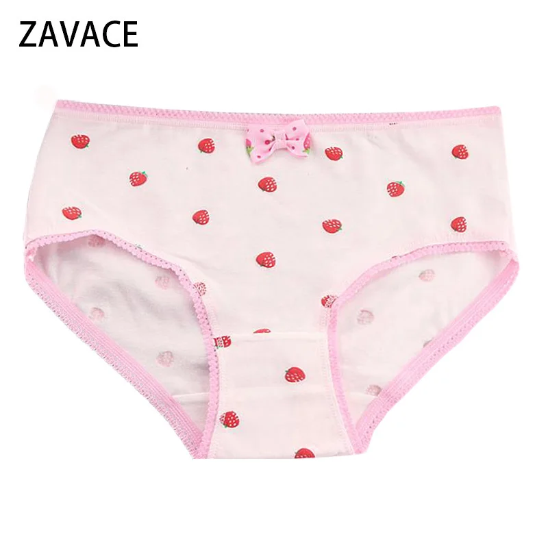 ZAVACE Нижнее белье женские удобные хлопковые свежий немного клубника принт милые