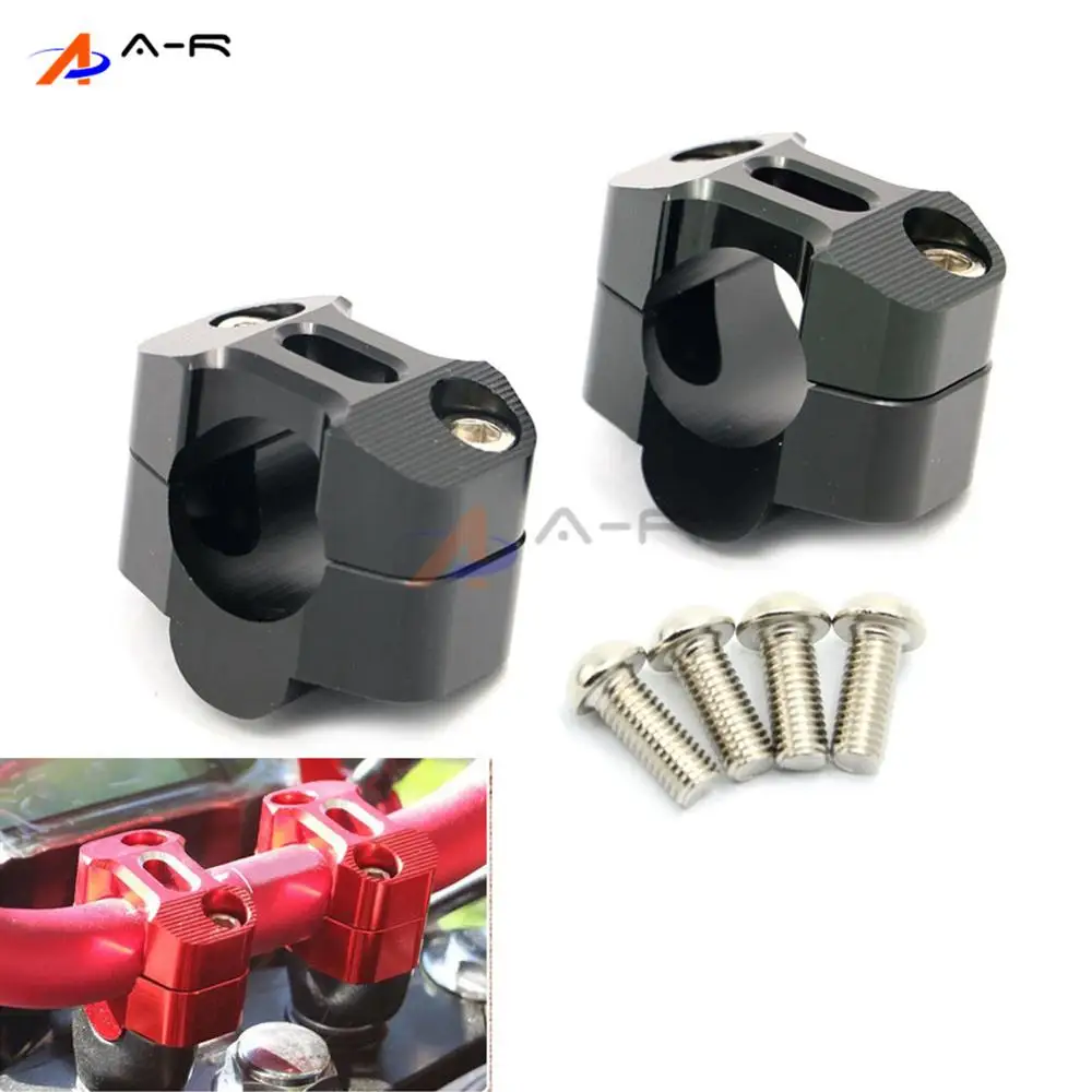Pair 1 1/8" CNC Aluminum Motorcycle Handlebar Risers 28mm Adjustable