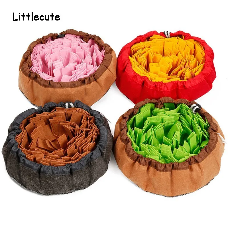 

Interactive Pet Dog Toys Round Pet Sniffing Pad Washable Training Blanket Feeding Mat Piecing Multi-color Dog Toys