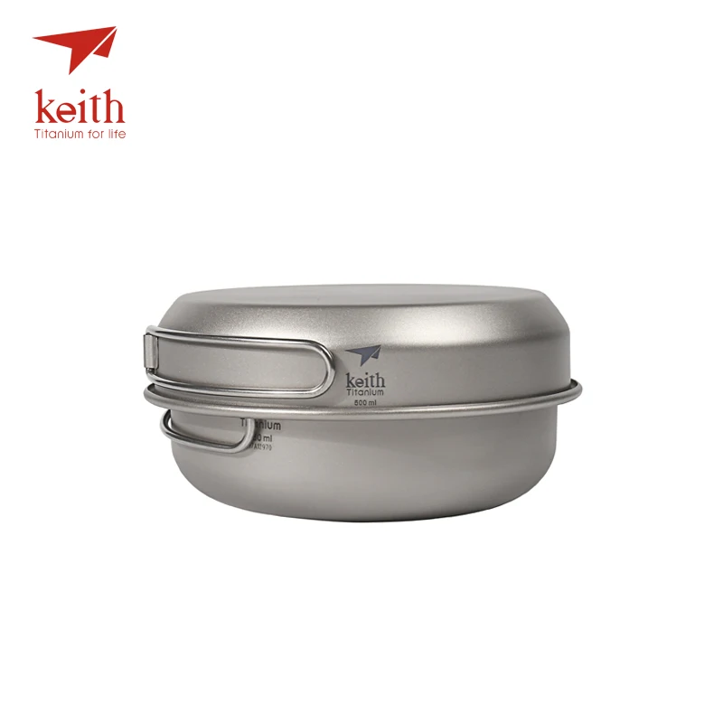 Keith 3 unids de titanio sartenes cuencos con mango plegable cocinar conjuntos de olla de Camping senderismo Picnic utensilios de cocina utensilios de Ti6053