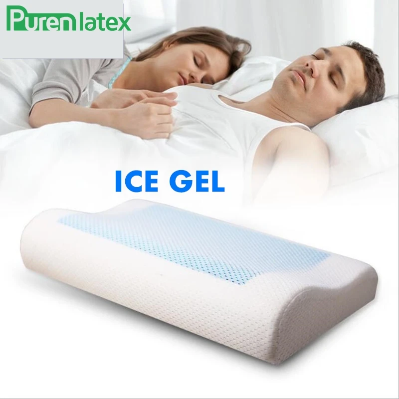 PurenLatex 50*28 силиконовая гелевая Подушка с эффектом памяти, летняя подушка для охлаждения льда, Ортопедическая подушка для шеи, комфортное медленное давление отскока