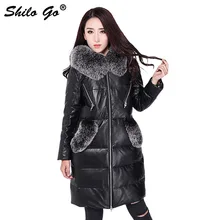 Плюс размеры осень зима модные женские туфли высокое качество роскошные Лисий меховой воротник карман с капюшоном черный подпушка пояса из натуральной кож