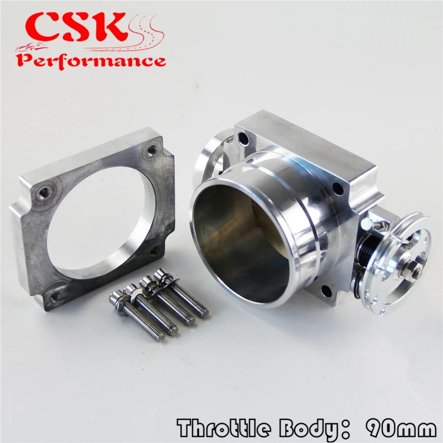 Universal 90MM VQ35TPS Throttle Body Intake Manifold RB25DET RB26DET GTS SILVER | Автомобили и мотоциклы