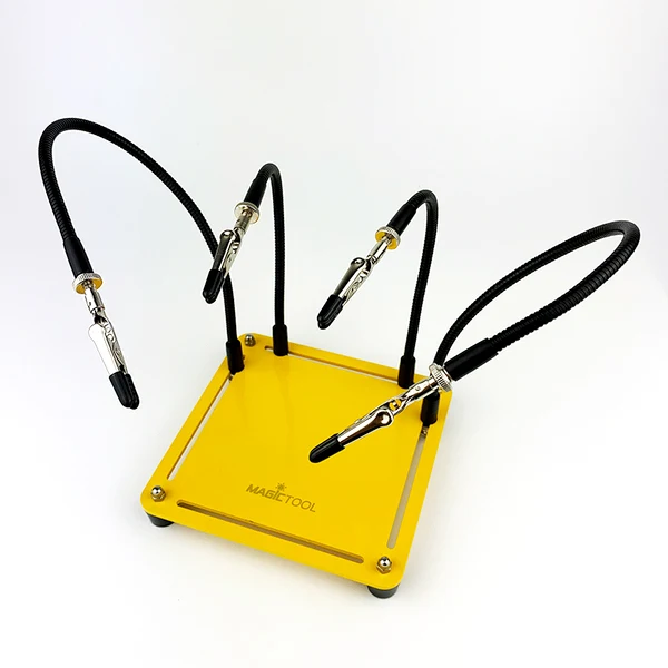 GEYOTAR Helping Hands Soldering Vise Third Hand Tools PCB Holder with Flexible 360°Stainless Steel Arms,Heavy Metal Base for PCB Board Repair,Jewelry Maker,Crafts,Modeling GEYOTAR Helping Hands Soldering Vise Third Hand Tools PCB Holder with Flexible 360°Stainless Steel Arms,Heavy Metal Base for PCB Board Repair,Jewelry Maker,Crafts,Modeling