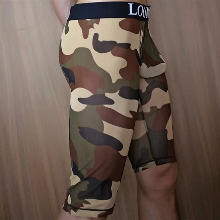 Мужские камуфляжные пижамные штаны средней длины Размеры s M L|sleep lounge wear|bottom gaypajama