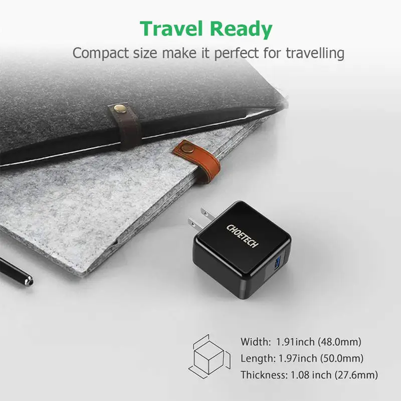 Choetech Quick Charge 3,0 18 Вт Usb настенное зарядное устройство для Iphone Xr Xs X 8 8 Plus, зарядное устройство для мобильного телефона Galaxy S9 Plus Note8(Us Pl