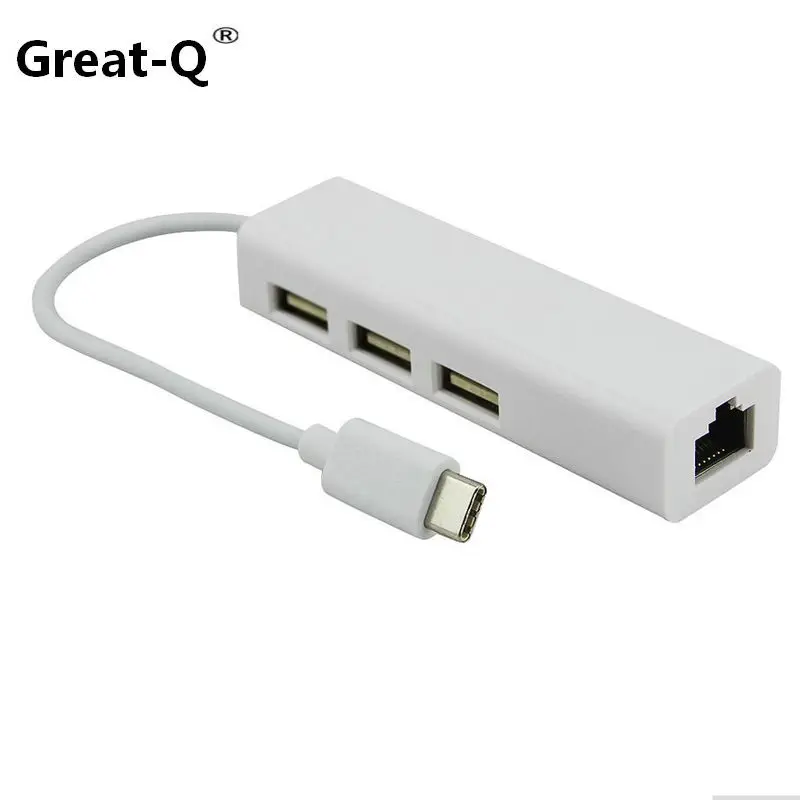 Адаптер USB 3 1 типа C для Macbook и Chromebook|lan adapter|3 port ethernet hubadaptador lan |