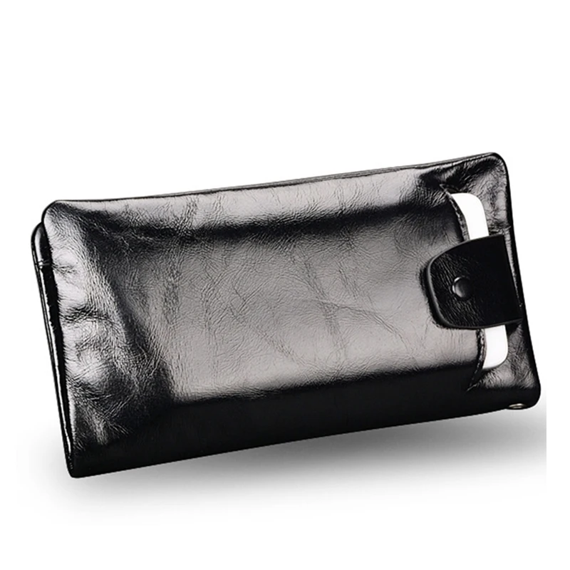 New soft Oil wax genuine leather men wallet long designer male clutch Luxury brand men wallets zipper coin purse phone Bags New soft Oil wax genuine leather men wallet long designer male clutch Luxury brand men wallets zipper coin purse phone Bags