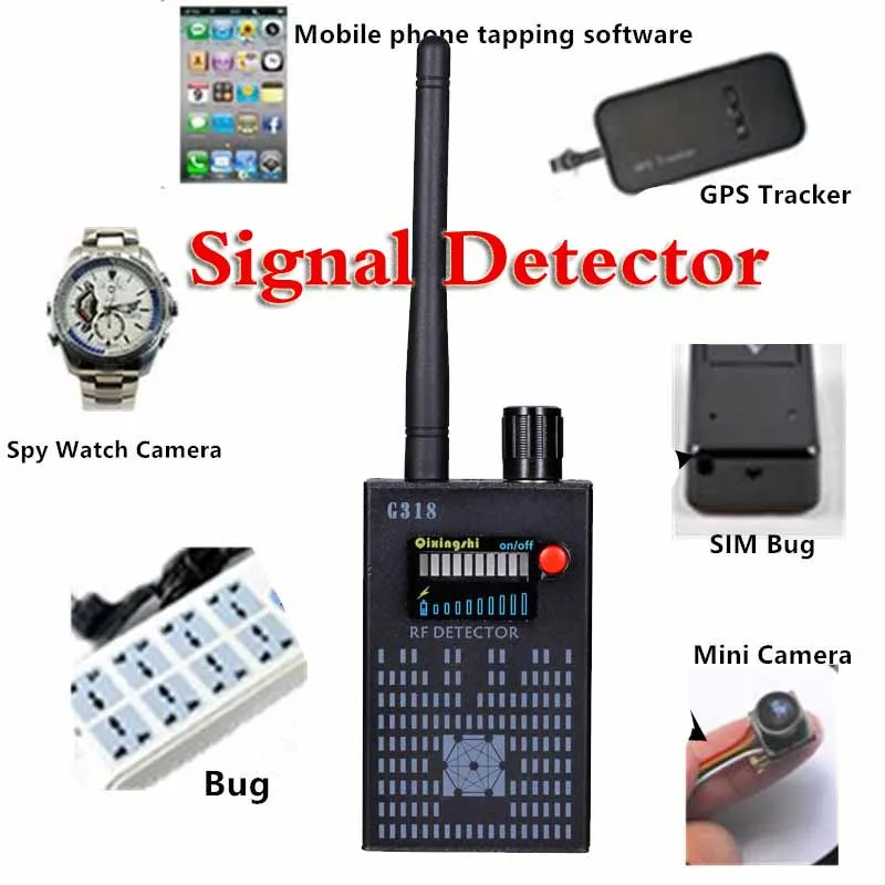 1MHz-8000MHz Radio Detection Anti Spy Signal Hidden Camera GSM Audio Bug Finder 4G GPS Signals Lens RF Tracker Detectors Black