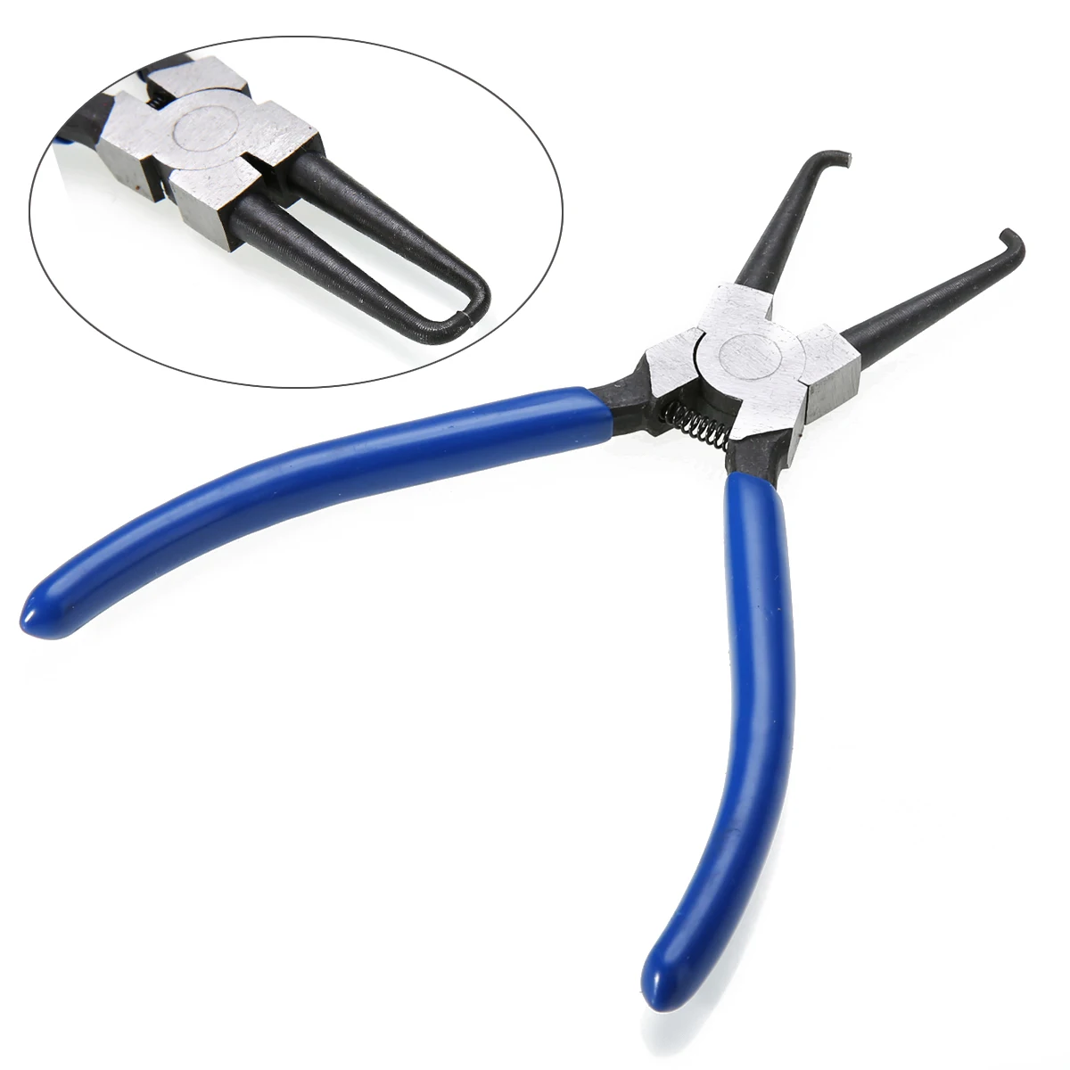 Portable Fuel Plier Iron Joint Pliers Fuel Hose Pipe Buckle Removal Caliper Fits for Car Auto Repair Hand Tool with Blue Handle