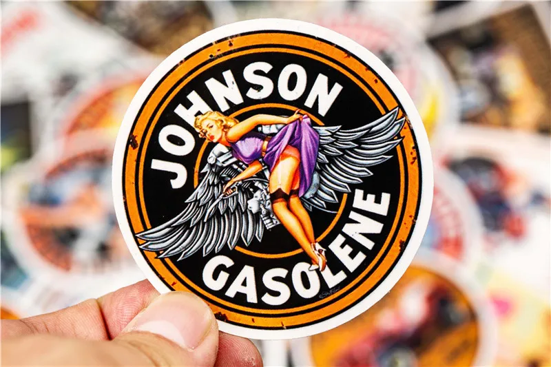 Vintage Motor Girl Stickers Gran Torino Pattern Sticker For Skateboard Guitar Luggage Motorcycle Laptop Sticker (13)