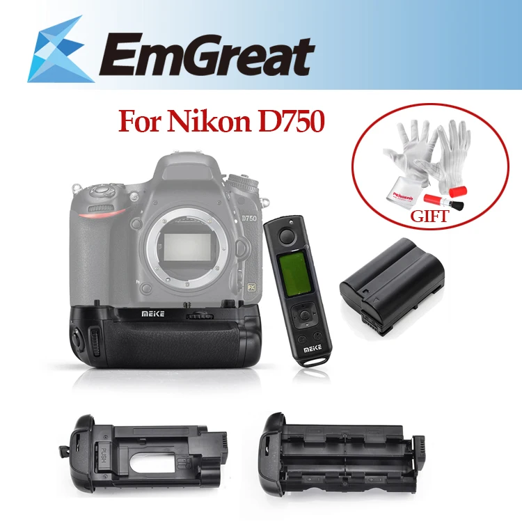 

Meike MK-DR750 Vertical Battery Grip Pack Holder for Nikon D750 +Rechargeable Li-ion Battery for Nikon EN-EL15 +Cleaning Kit