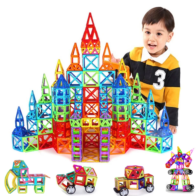 31~ 160 шт Большой размер Магнитный конструктор Набор для строительства модель и строительные игрушки магнитные блоки Развивающие игрушки для детей