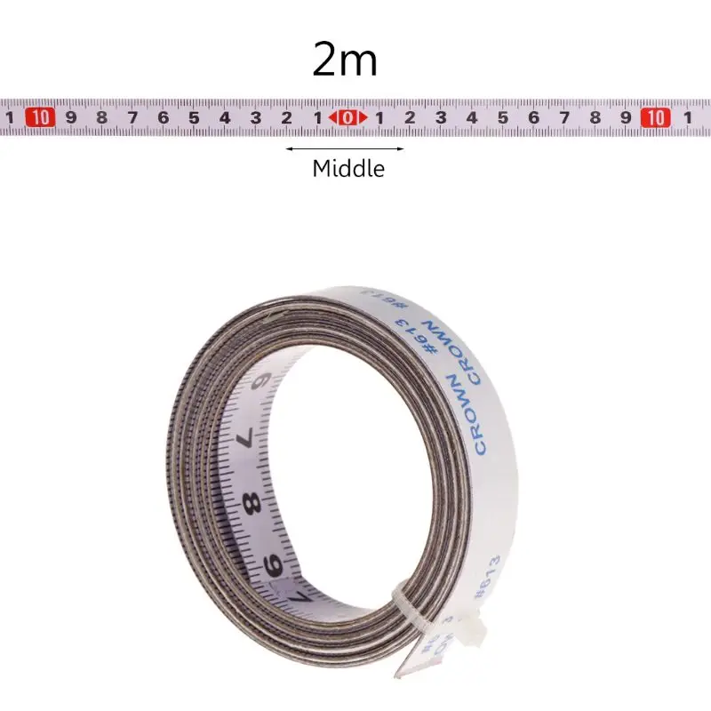 Торцовочная пила трек ленты мера Самостоятельная защитный слой с клейкой подложки метрических Сталь линейка 1/2/3/5M инструменты для анализа и измерений - Цвет: middle-2m