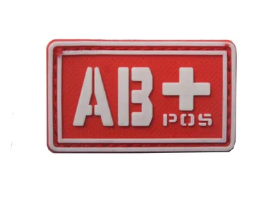 Пластырь типа крови A+ B+ AB+ O+ Положительный A B AB O+ POS A-B-AB-O-NEG-отрицательный ПВХ значок боевой дух тактический военный крюк патч - Цвет: Red AB PLUS
