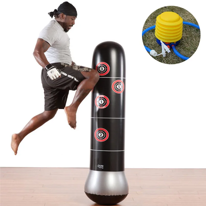 Punching Bag Sand Bag Inflatable Boxing Tower For Adult Children Sandbags PVC Fitness Training Yoga Equipment 1.6m #2n24 (7)