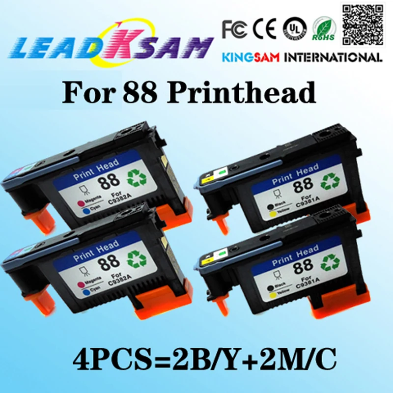 4 шт. 88 печатающая головка C9381a C9382A совместимая с hp88 L7000 L7480 7550 7580 7680 L7710 L7750 L7780 K550 K5300