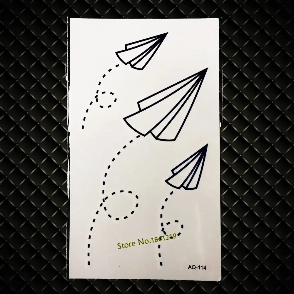 Unique Disposable Fake Paper Airplane Tattoo Waterproof Body Art