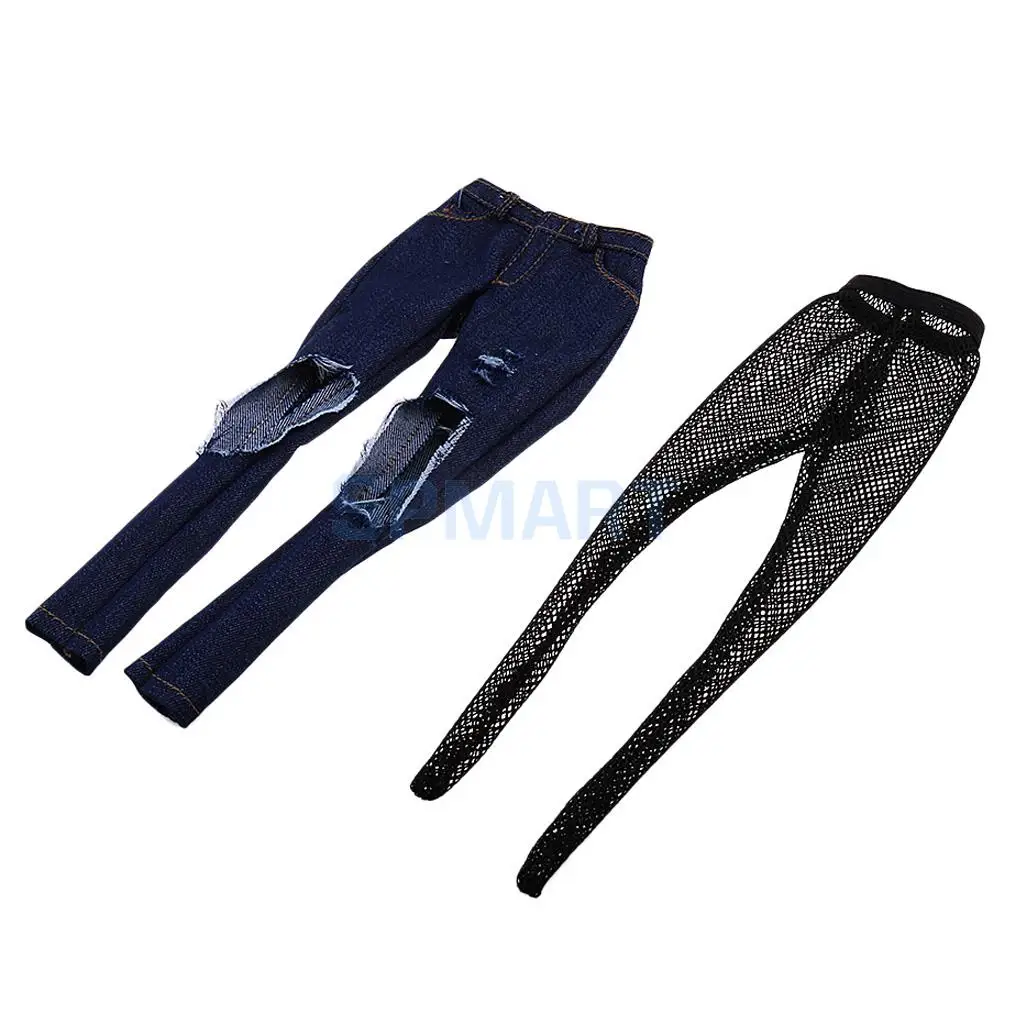 1/6 Scale Female Ripped Jeans Women Pants Clothes for 12inch Phicen Kumik Soldier Action Figures Collectible DIY Accessories