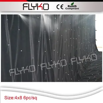 

Free shipping 4m x 8m led star cloth stage backdrop