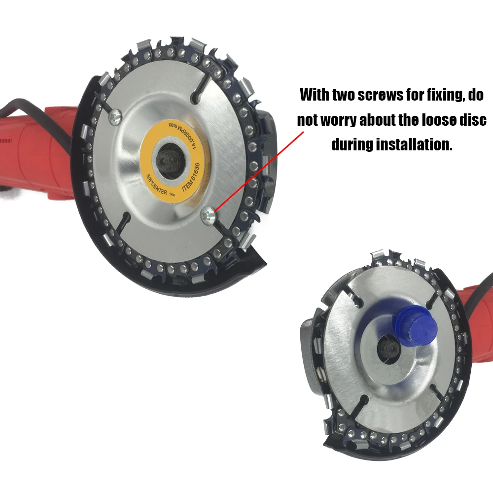 С винтами крепления 22 зуб шлифовальные станки цепи диск резьба по дереву 4 дюймов для 100/115 мм угловой шлифователь