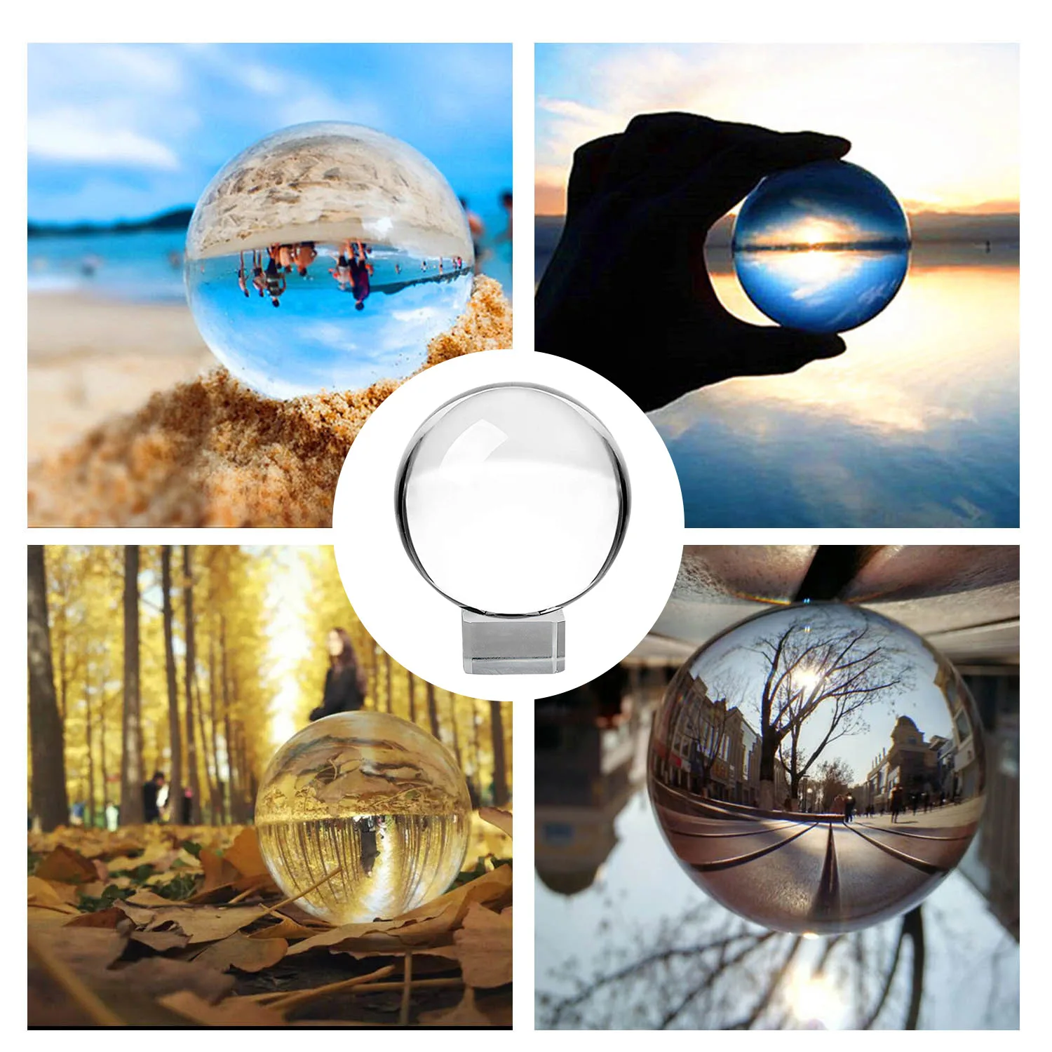 

Gosear 80mm Clear Magic Crystal Sphere Lens Healing Ball Sphere w/ Stand for Coffee Shop Good Luck Decoration Photography Props