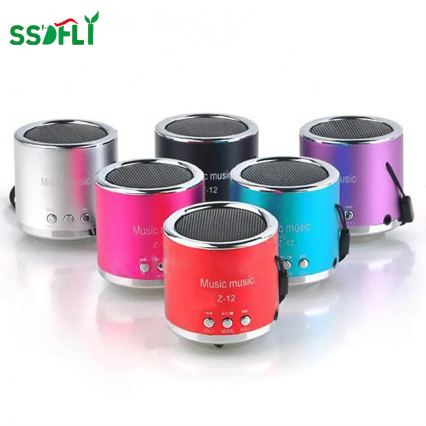 Ssdfly 2018 Hot Mini Z-12 Aluminum Alloy, Small Cylinder Plug, Memory Card, Audio Gifts, Speakers, Mini U Disk Stereo Sound