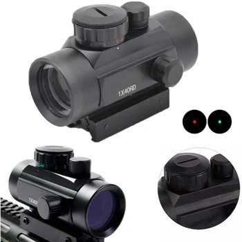 

Hunting 1X40 Red Green Dot Sight Optics Tactical Scope Holographic Riflescope Picatinny Mount 20mm 11mm Weaver Mounts